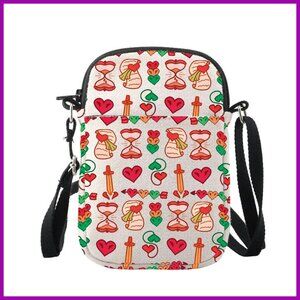 Canvas Crossbody Bag with Adjustable Strap, Waterproof, 22x16cm